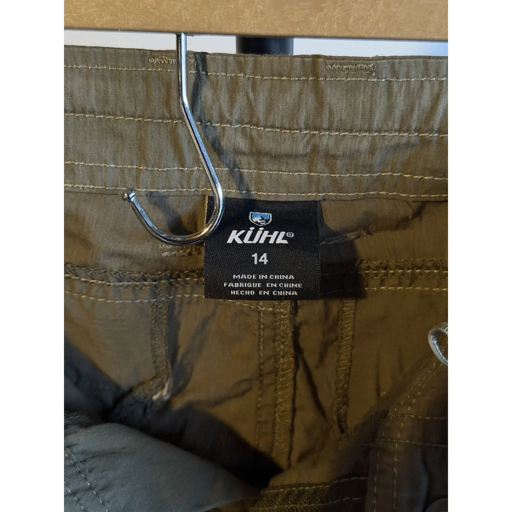 Womens Kuhl Khaki Capris Sz 14 Cotton/nylon/Spandex Camping Hiking